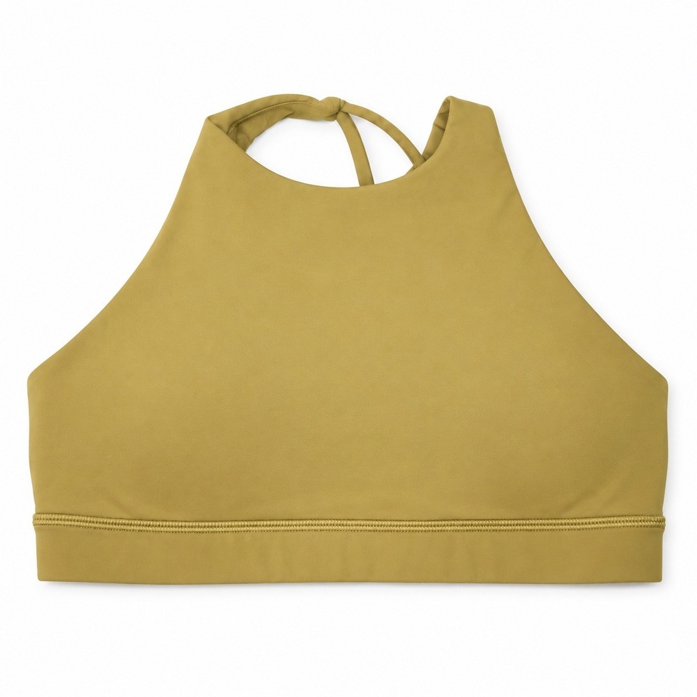 Lululemon Energy Bra High Neck Grape Leaf Green Strappy Back Luxtreme Size 10